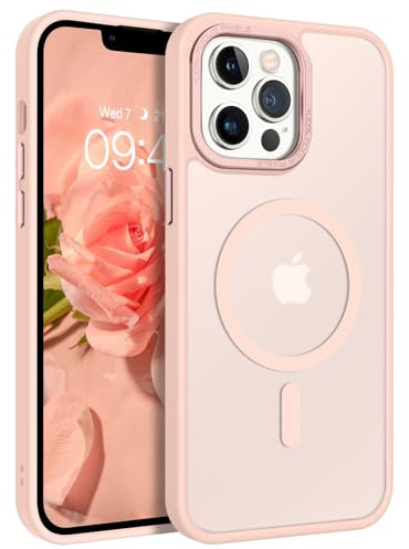 GaoBao für iPhone 13 Pro Max Hülle, Handyhülle iPhone 13 Pro Max [Kompatibel mit MagSafe] Durchscheinende Matte Magnetische Stoßfeste Anti-Fingerabdruck Hülle für iPhone 13 Pro Max Case, Rosa