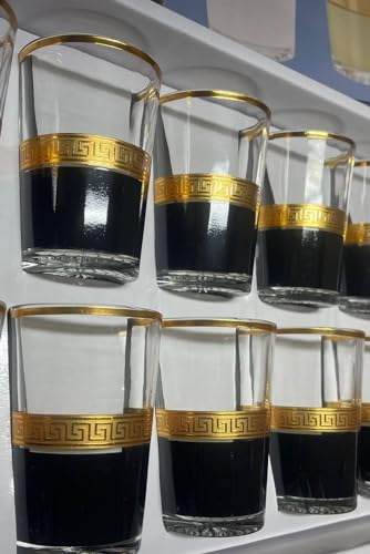 MIELIMON Set de 6 de Vasos de Cristal para Té marroquí de cristal de 150ml. bebidas calietes y frias