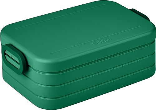 Mepal Brotdose Midi – Brotdose To Go - Lunchbox für 2 Sandwiches oder 4 Brotscheiben - Meal Prep Box - Brotdose Erwachsene - Essenbox mit Unterteilung - Vivid green