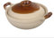 Casserole en terre cuite en terre cuite - Casserole de cuisson en argile - Chauffage uniforme - Stockage thermique - Solide et beau - Facile à nettoyer - Capacité : 0,8 l