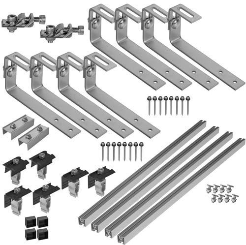 Avoltik Solar Halterung Bitumen-Dach I Set für 2 PV Module 30-45mm I Solarmodul Halterung für Bitumendächer I PV-Modul Halterung inkl Montageset I Solarmodulbefestigungsset I PV-Zubehör