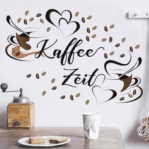 HPNIUB Kaffee Holzschild mit Spruch,Kaffee Wandschild,Wanddeko für Küche,Küche Coffee Deko,Retro Kaffee Wandbild für Café Bar Esszimmer Wohnzimmer Restaurant Tür Kaffeebar Deko (Kaffee Zeit)