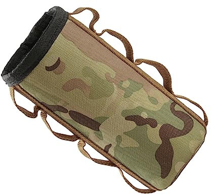 FOYTOKI Camping Gas Canister Bag Camo Protective Sleeve Insulation Cover for Small Outdoor Gas Tanks, Anti-collision Storage Pouch Suitable for Hiking and Travel