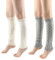 QKURT 2 paia di scaldamuscoli lunghi, scaldamuscoli sportivi da yoga, stivali invernali, scaldamuscoli lavorati a maglia, scaldamuscoli termici alti fino alla coscia
