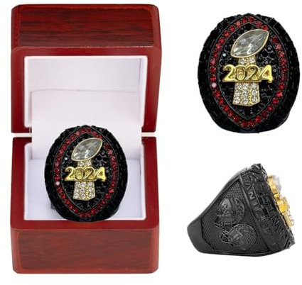 Housunzi Fantasy-Football-Meisterschaftsring Replika Ringe des Rugby League-Meisters 2024 Souvenirsammlung für Sportfans Schaufenster-Ornamente fürs Büro,13#