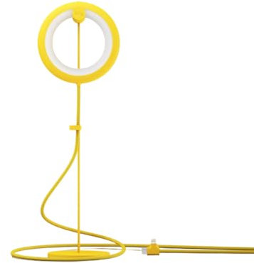 BILY Lampe de lecture sur pied en couleur Jaune, 3 modes d’éclairage, Légère et compacte, peut se brancher sur smartphone, USB, idéale Lecture, tricot
