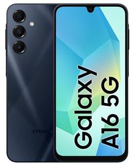 Samsung Galaxy A16 128/4GB Ram, Dual Sim, Unlocked to all Carrier, including with Free 25W UK 3pin Adapter (EP-T2510) Retail Pack, Clear Case (Blue Black, 5G)