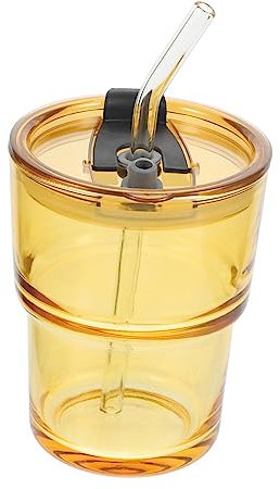 Ciieeo Vaso de café Helado Taza de té Helado Tazas de café con Tapas Tazas de Cafe Helado Taza de café de Viaje Vasos de te biberones Tazas de café de Vidrio Taza de café con Hielo Claro