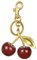 HOTUT Kirsch Anhänger für taschen, Schlüsselanhänger Kirsch Taschenanhänger, Kirsch Bag Charm, für modischer Taschen, handtaschen,Schlüssel-Accessoire (gold Blatt)