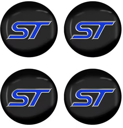 4 Pièces Auto Cache Moyeux Stickers pour Ford St Line stline Focus 56mm Autocollant de Capuchon de Jante de Pneu,B
