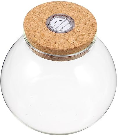 YARNOW Glasflasche Mit Holzabdeckung Und Led-licht Für DIY Mikro-Landschaft Aquarium Dekorative Glas Vase Für Zuhause