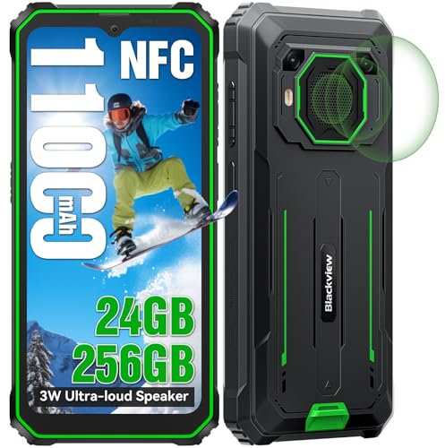 Blackview BV6200 PIus Rugged Smartphone (11000mAh) Android 14, 24GB+256GB/2TB, 18W Fast Charge, 6.56 90Hz, AI Camera, 98dB Altavoz, 3 Card Slots/Dual 4G /NFC/OTG/Fingerprint/Rugged Phone(Gemini AI)