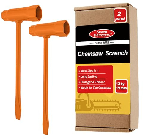 Seven Hamsters Chainsaw Spanner and Screwdriver 13mm x 19mm, Spark Plug Socket Wrench Scrench Spanner Maintence Adjustment Tool Replacement for Stihl Husqvarna(2)