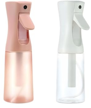 Zegnuem Sprühflasche, Spray Bottle Sprühflasche für Haare Haare Wasser Sprüher für Pflanzenpflege, Tierpflege, Hautpflege und Reinigung,Auslaufsichere(200ML Transparent+Rosa)