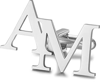 Personalisierte Manschettenknöpfe für Herren mit Namen A-Z Alphabet Manschettenknöpfe für Papa Geschenk für Freund/Ehemann/Vater