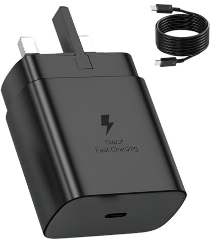 45W USB C Charger Compatible with Samsung Galaxy, Fast Charger with 1m USB-C Cable, PD PPS Wall Adapter for Galaxy S25 S24 S23 S22 S21 Ultra A Series