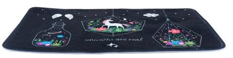 ABOOFAN rutschfeste Polyestermatte mit Unicorn Cartoon 40x60cm Fußmatte für Eingangsbereich Badezimmer und Wohnzimmer