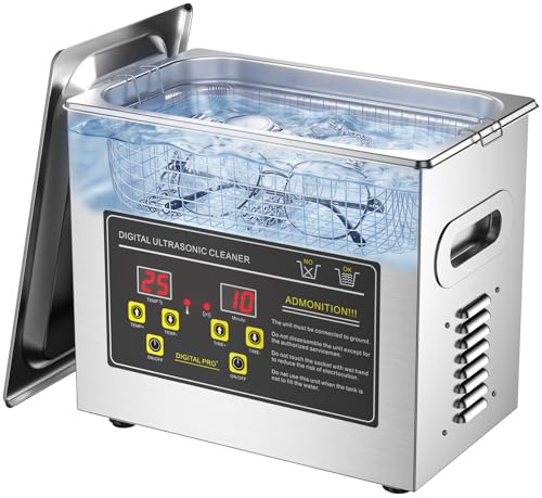 Ultrasonic Cleaner 3L, Stainless Steel Ultrasonic Cleaning Machine with 5-30 Minutes Timer & 20-80°C Heater, Professional Ultrasonic Parts Cleaner for Retainer Glasses Jewellery Lab Tool