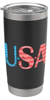 USA-Flaggenfarben Doppelwandiger Edelstahl-Thermobecher