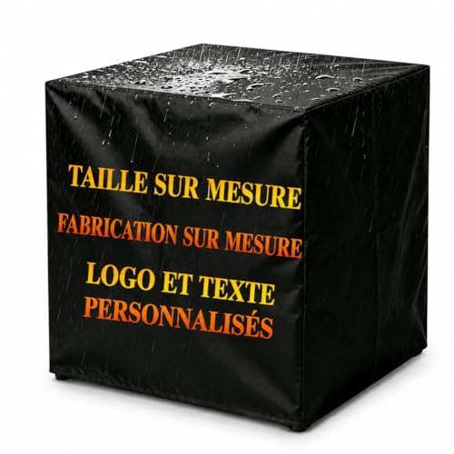 Housse Extérieure Sur Mesure Imperméable avec Logo ou Texte Personnalisé | Housse imperméable personnalisée pour mobilier de jardin, barbecue, climatiseur, groupe électrogène et équipements extérieurs
