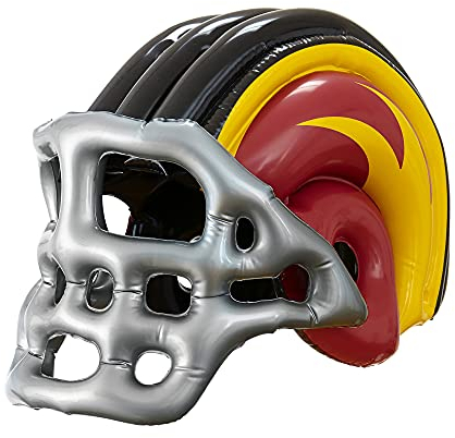 W WIDMANN MILANO Party Fashion 04833 - Aufblasbarer Footballhelm, Schwarz/Gelb/Rot, American Football, Hut, Kostüm, Accessoire, Karneval, Mottoparty