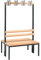 C und P Doppelseitige Garderobenbank ohne Schuhrost Umkleidebank 8 Haken, 165x100x75 cm