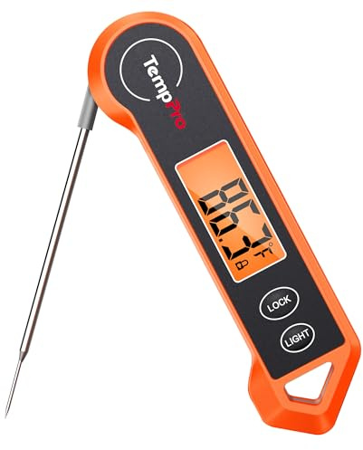 TempPro TP19H Digital Meat Thermometer for Cooking with Ambidextrous Backlit and Motion Sensing Kitchen Cooking Food Thermometer for BBQ Grill Smoker Oil Fry Candy Instant Read (Previously ThermoPro)