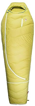 Grüezi bag Biopod DownWool KidsTeen Kinder Schlafsack, Körpergröße 130 bis 170 cm, 750g, Packmaß Ø 20x33 cm, gelb
