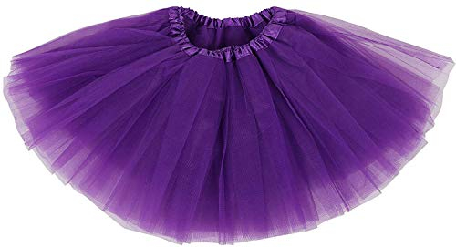 Ruiuzioong Damen Teen Tutu Rock Erwachsene Klassische Elastische 4 Schichten Tüll Tutu Rock für Dress Up Party Ballett Tanzen (Violett)