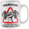 Purple Print House Warning Will Talk About The Gym Mug, Funny Coffee Cup, Fitness Gifts for Him, Gymwear Workout Birthday Present Ideas For Dad or Son, One Size, White