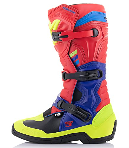 Alpinestars Tech 3 Stivali Motocross (Red/Blue,12 (47))