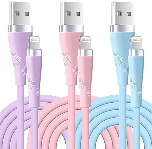iPhone Charger Cable 3Pack 10FT/2.8M Apple MFi Certified Cable PVC Long Charger USB Fast Charging Lead for iPhone 14 13 12 11 Pro Max Xr X 8 7 6 Plus 5 and More