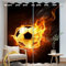 FABTOP Fußball Gardinen Verdunklungsgardine, Fußball Vorhänge Blickdicht Verdunkelungsvorhang, Sport Fußball Gardinen Mit Ösen Jungen Kinder (8,100×140BxH (50×140cm×2))