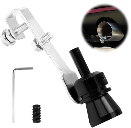PremiumAuspuff Sound Booster Pfeife Turbo Sound Simulator Pfeife Turbo Sound Pfeifen für Turbolader pfeifen im Auto Motorrad Endtopf Universal Turbo whistle Soundgenerator Tuning (Schwarz, M)