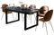 Newfurn Esstisch ausziehbar 160-200 cm inkl. Tischplatte Schwarz Schiefer Esszimmertisch Modern Skandinavisch - 160x75x90 cm (BxHxT) - Tisch Küchentisch Speisetisch - Esszimmer Wohnzimmer