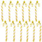 UieaMsio Packung mit 12 glitzernden Zuckerstangen, Zuckerstangen-Weihnachtsbaumschmuck zum Aufhängen, Zuckerstangen-Ornamente, Weihnachtsbaum-Anhänger, Christbaumschmuck (Gold)