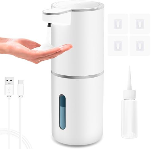 UCAMP USB Ricaricabile Dispensers Sapone Automatico Schiuma,380ml Dispenser Sapones Bagno,Dispenser Sapone Muro,Dispensers di Sapones Automatico,Impermeabile IPX5,per Cucina,Bagno,Hotel