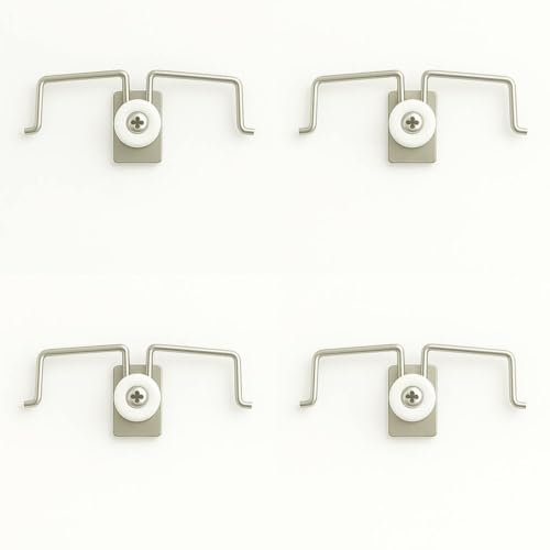 BY3 - Ganci per Tende SENZA FORARE Infisso Finestre Per TUTTI GLI INFISSI Ganci per Tende a pacchetto Binari a Pacchetto NO FORO Aggancio per Barre con Strappo SENZA BUCHI (Ragno per tende - 4pz)