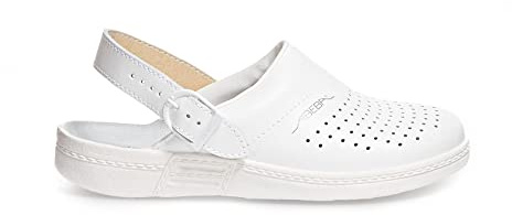 Abeba Clog 7020 - the original, Glattleder, weiß, perforiert, zertifiziert, 38