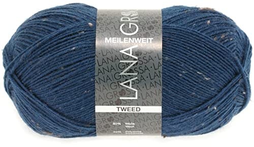LANA GROSSA Meilenweit 100 | Sockenklassiker, uni und bedruckt, waschmaschienenfest | Handstrickgarn aus 80% Schurwolle & 20% Polyamid | 100g Wolle zum Stricken & Häkeln | 420m Garn FB128