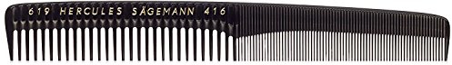 HERCULES SÄGEMANN - 619-416 Kamm | Hochwertiger 7 Zoll Haarschneidekamm mit extra Zahnflanken | Vereinfacht Haare schneiden mit Messer, Schere und Haarschneidemaschine | Farbe: Schwarz