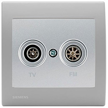 Prise TV/FM Silver Delta Iris + Plaque basic Silver