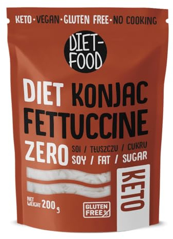 DIET-FOOD Shirataki Noodles Low Carb Konjak Nudel Kalorienarme Vegane Lebensmittel Fettfrei Sojafrei Glutenfreie Wasserlöslich Diätnudeln Niedriger Kaloriengehalt 200 Gramm