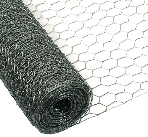 Garmix Sechseckgeflecht Kaninchendraht Hasendraht Drahtgeflecht Verzinkt 25mm 0,8mm (150cm x 25m)