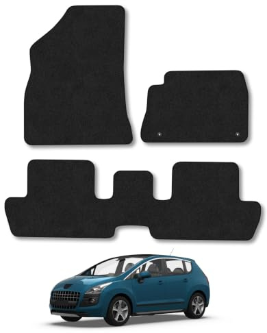 Peugeot 3008 (2009-2016) Carpet Car Mats | Black Edge Trim Tailored Fit Floor Mats Full Coverage Protection Accessories Easy Clean Anti Slip Made in the UK
