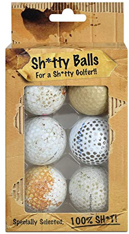On Par Unisex – Erwachsene Lustige Shitty Golfbälle, 6er-Pack, für extra schlechte Golfer, Weiß, 6