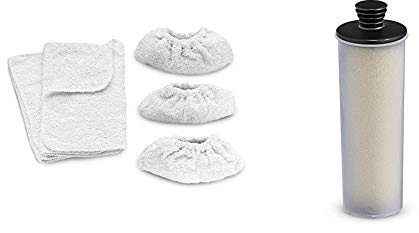 Kärcher Jeu de chiffonnettes accessoire pour nettoyeurs vapeur Hors version Easy Fix + Cartouche filtrante pour nettoyeurs vapeur SC 3 et SC 3 easy fix