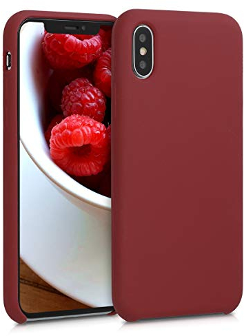 kwmobile Carcasa Compatible con Apple iPhone XS MAX Funda - Case TPU y Silicona antigolpes - Apto Carga inalámbrica - marrón Rojizo