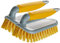 NCaan 2pk Deluxe Hand Scrubbing Brush Heavy Duty with Stiff Bristles & Non-Slip Soft Grip Handle-Household Cleaning Brush for Indoor & Outdoor, Bathroom, Kitchen, Carpet, Floor, Bath, Car (Yellow, 2)