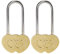 VerRich 2 lucchetti romantici a forma di cuore, 8,9 cm, amore eterno, per gli amanti del matrimonio, ponte, Parigi, anniversario (senza chiave)